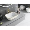 Mexen Rita countertop washbasin 45 x 32 cm, white/gold checked pattern - 21084509