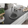 Mexen Kevin 1-bowl granite sink with Duo kitchen faucet, gray - 6517-71-671701-07-B
