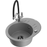Mexen Kevin 1-Bowl Granite Kitchen Sink with Duo Faucet, Grey - 6517-71-671701-07-B