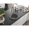 Mexen Kevin granit sink 1-bowl with Duo kitchen faucet, gray - 6517-71-671701-57-G