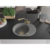 Mexen Kevin granit sink 1-bowl with Duo kitchen faucet, gray - 6517-71-671701-57-G