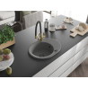 Mexen Kevin granite kitchen sink single bowl with Duo faucet, gray - 6517-71-671701-57-B