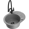Mexen Kevin 1-compartment granite sink with a kitchen mixer tap Duo, grey - 6517-71-671701-70-B