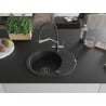 Mexen Kevin 1-bowl granite sink with Duo kitchen tap, black/silver metallic - 6517-73-671701-07-B