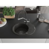 Mexen Kevin 1-bowl granite sink with kitchen faucet Duo, black/gold metallic - 6517-75-671701-07-B
