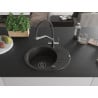 Mexen Kevin granite kitchen sink 1-bowl with kitchen faucet Duo, black/gold metallic - 6517-75-671701-07-B