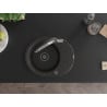 Mexen Kevin granite kitchen sink 1-bowl with kitchen faucet Duo, black/gold metallic - 6517-75-671701-07-B