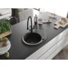 Mexen Kevin 1-compartment granite sink with a kitchen mixer tap Duo, Black/ gold metallic - 6517-75-671701-70-B