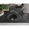 Mexen Kevin 1-bowl granite kitchen sink with Duo tap, black speckled - 6517-76-671701-07