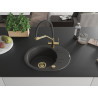 Mexen Kevin 1-bowl granite kitchen sink with Duo faucet, black speckled - 6517-76-671701-57-G