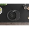 Mexen Kevin 1-bowl Granite Sink with Duo Kitchen Faucet, Speckled Black - 6517-76-671701-70-B