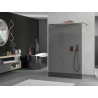 Mexen Kioto freestanding shower wall 100 x 200 cm, graphite 8 mm, rose gold - 800-100-002-60-40