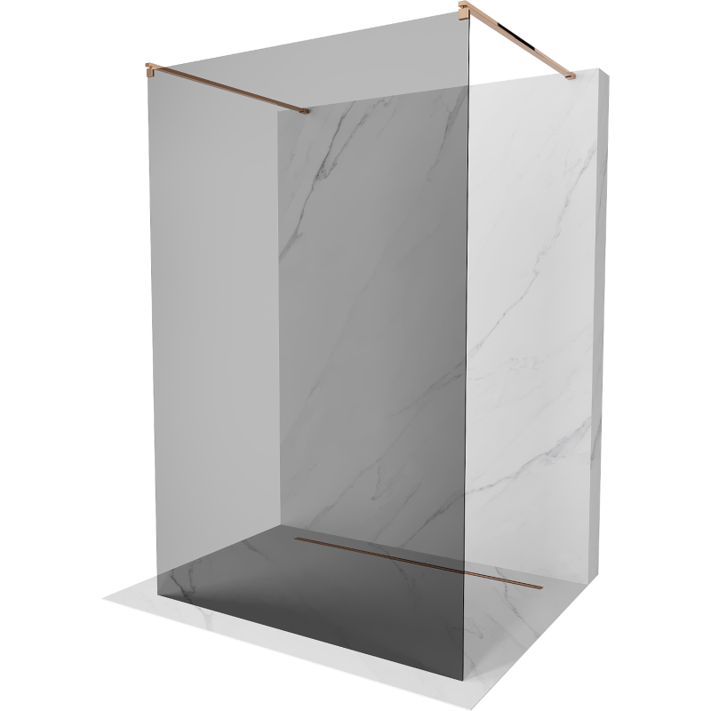 Mexen Kioto freestanding shower panel 100 x 200 cm, graphite 8 mm, rose gold - 800-100-002-60-40
