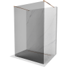 Mexen Kioto freestanding shower wall 100 x 200 cm, graphite 8 mm, rose gold - 800-100-002-60-40