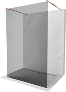 Mexen Kioto freestanding shower wall 100 x 200 cm, graphite 8 mm, rose gold - 800-100-002-60-40