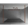 Mexen Kioto freestanding shower wall 110 x 200 cm, graphite 8 mm, rose gold - 800-110-002-60-40