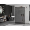 Mexen Kioto freestanding shower wall 110 x 200 cm, graphite 8 mm, rose gold - 800-110-002-60-40