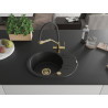 Mexen Kevin 1-bowl granite sink with Duo kitchen faucet, black - 6517-77-671701-57-G