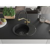 Mexen Kevin 1-bowl granite sink with Duo kitchen faucet, black - 6517-77-671701-57-B