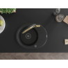 Mexen Kevin Granite kitchen sink 1-bowl with Duo kitchen faucet, black - 6517-77-671701-57-B