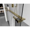 Mexen shelf for shower wall with towel rail, gold - 800-02-50