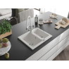 Mexen Carlos Duo Granite Sink 1.5-Bowl with Kitchen Faucet, White - 6518-20-671701-02