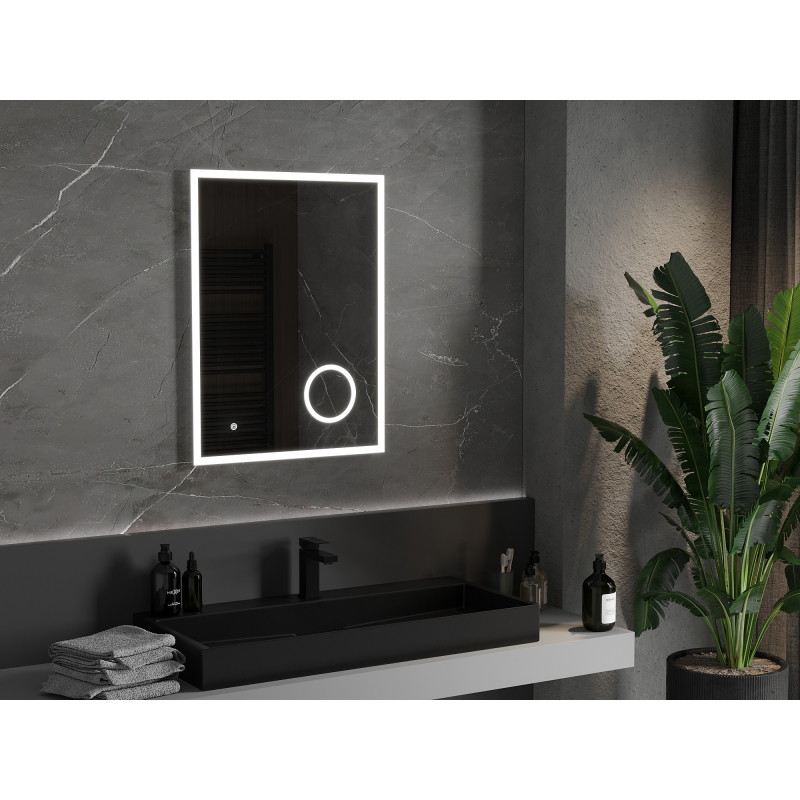 Mexen Kala illuminated bathroom mirror with cosmetic mirror 60 x 80 cm, LED 6000K, antifog - 9820-060-080-611-00