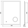 Mexen Kala illuminated bathroom mirror with a makeup mirror 60 x 80 cm, LED 6000K, demister - 9820-060-080-611-00