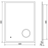 Mexen Kala illuminated bathroom mirror with cosmetic mirror 60 x 80 cm, LED 6000K, antifog - 9820-060-080-611-00