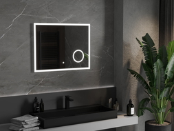 Mexen Kala illuminated bathroom mirror with cosmetic mirror 80 x 60 cm, LED 6000K, anti-fog - 9820-080-060-611-00