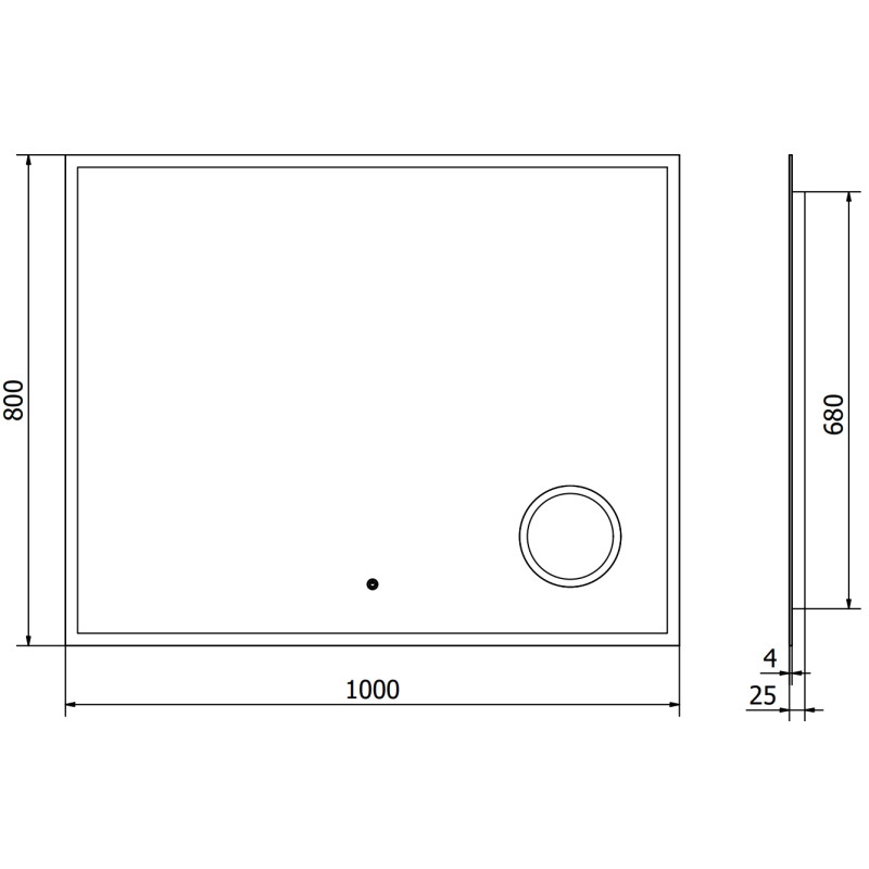 Mexen Kala bathroom mirror illuminated with cosmetic mirror 100 x 80 cm, LED 6000K, antifog - 9820-100-080-611-00