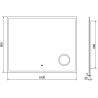 Mexen Kala illuminated bathroom mirror with a makeup mirror 100 x 80 cm, LED 6000K, demister - 9820-100-080-611-00