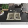 Mexen Carlos 1.5-bowl granite sink with Duo kitchen tap, beige - 6518-69-671701-07-B