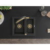 Mexen Carlos 1.5-Bowl Granite Sink with Duo Kitchen Faucet, Black/Silver Metallic - 6518-73-671701-57-G