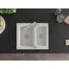 Mexen Carlos 1.5-bowl Granite Sink with Duero Kitchen Tap, White - 6518-20-671600-00