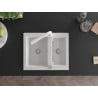 Mexen Carlos 1.5-bowl granite kitchen sink with Duero kitchen tap, white - 6518-20-671600-20