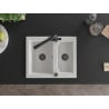 Mexen Carlos 1.5-bowl Granite Sink with Duero Kitchen Tap, White - 6518-20-671600-70