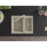 Mexen Carlos 1.5-bowl granite sink with Duero kitchen faucet, beige - 6518-69-671600-69