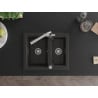 Mexen Carlos Granite Kitchen Sink 1.5-Bowl with Duero Tap, Black/Gold Metallic - 6518-75-671600-00