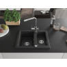 Mexen Carlos 1.5-bowl granite kitchen sink with Duero faucet, black - 6518-77-671600-00