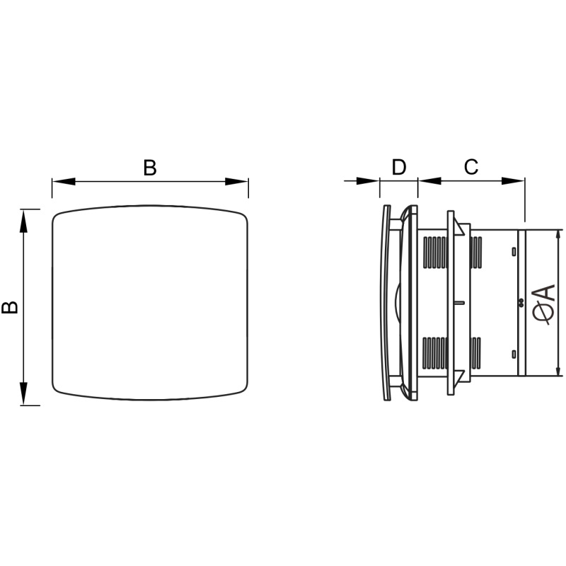 Mexen AXS 100 bathroom fan with timer, white - W9601-100T-00