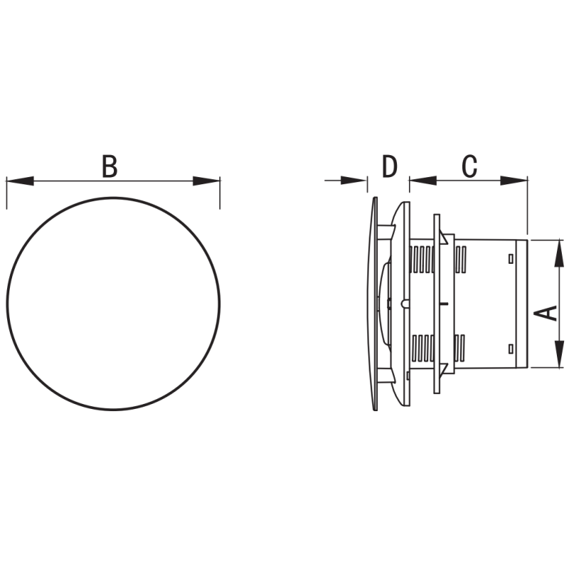 Mexen AXR 150 bathroom fan with humidity sensor, black - W9602-150H-70