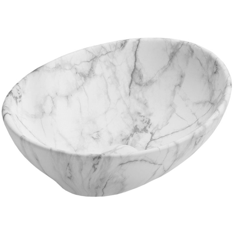 Mexen Elza above-counter washbasin 40 x 33 cm, white stone - 21014094