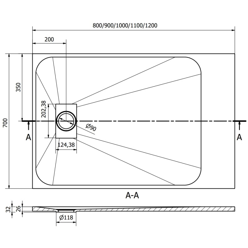 Mexen Hugo rectangular SMC shower tray 110 x 70 cm, white - 42107011
