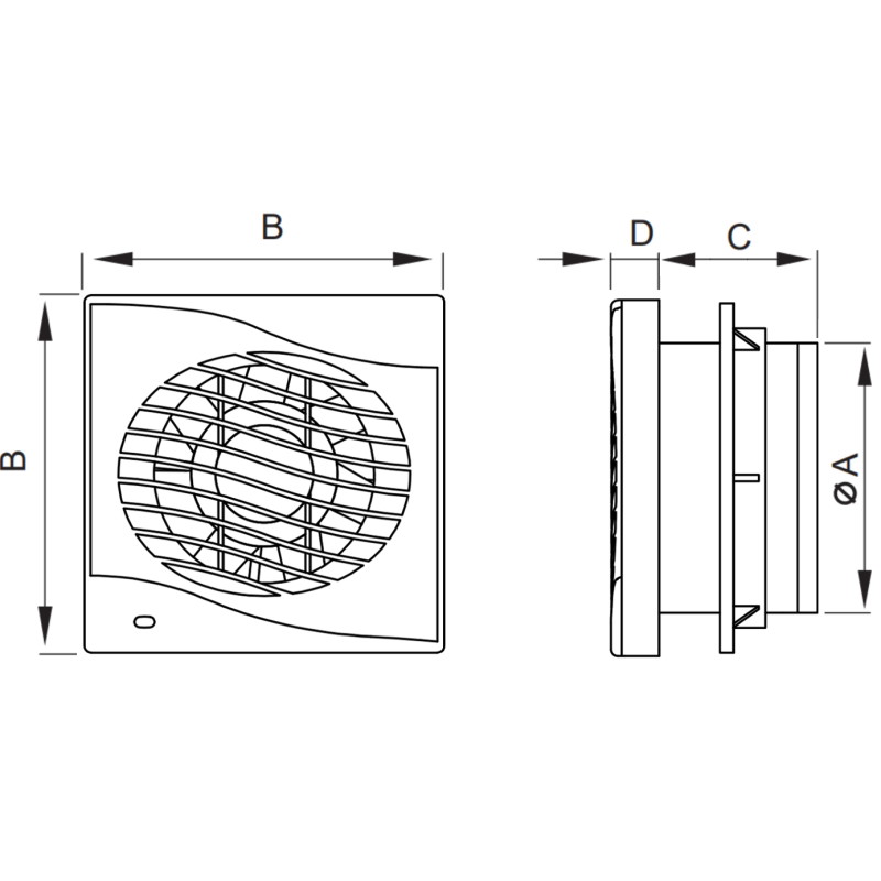 Mexen DXS 100 bathroom fan, pull switch, white - W9603-100K-00