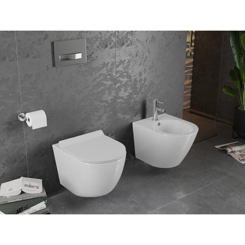Mexen Lena Rimless WC Bowl with Slim Soft-Close Seat, Duroplast, White Gloss - 30224000