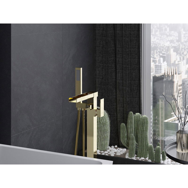 Mexen Algar freestanding bath tap, gold - 75733-50