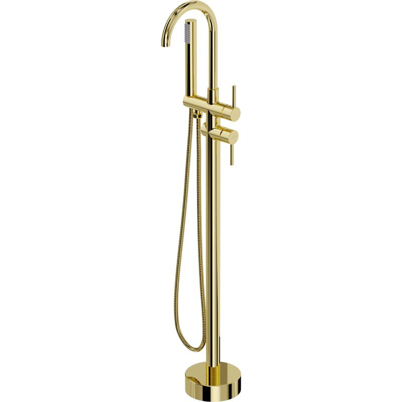 Mexen Alma freestanding bathtub mixer tap, Gold - 75033-50