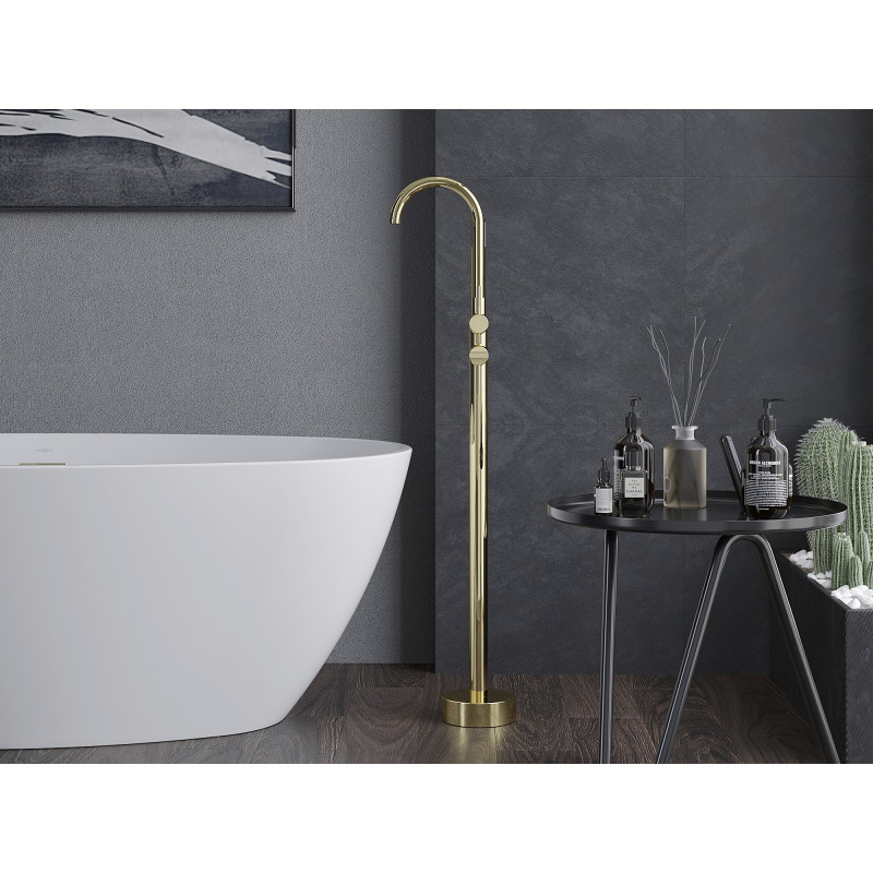 Mexen Alma freestanding bathtub faucet, gold - 75033-50