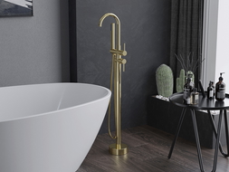 Mexen Alma freestanding bathtub mixer tap, Gold - 75033-50